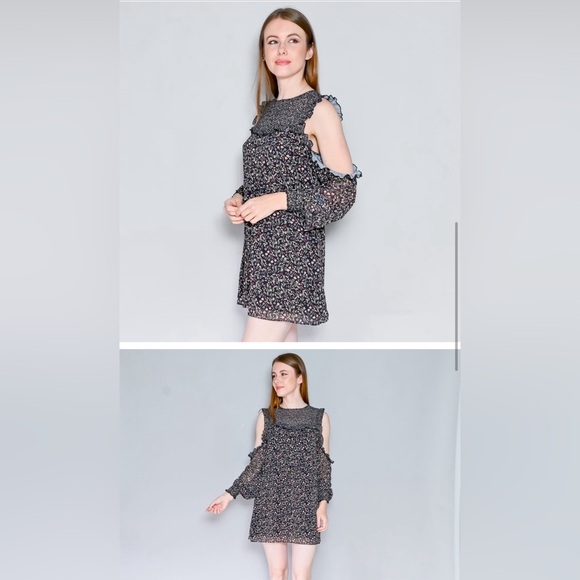 TULAROSA Sabrina ColdShoulder Floral Chiffon Dress XS, NWOT - Picture 2 of 5